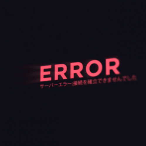 Neon Sign Saying Error With Triangle