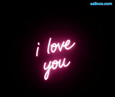 Neon Sign Saying I Love You GIF