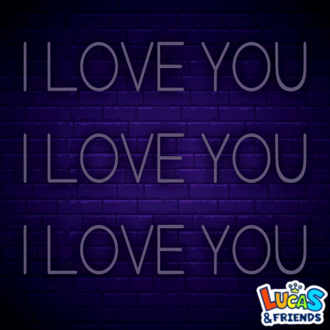Neon Sign Saying I Love You GIF