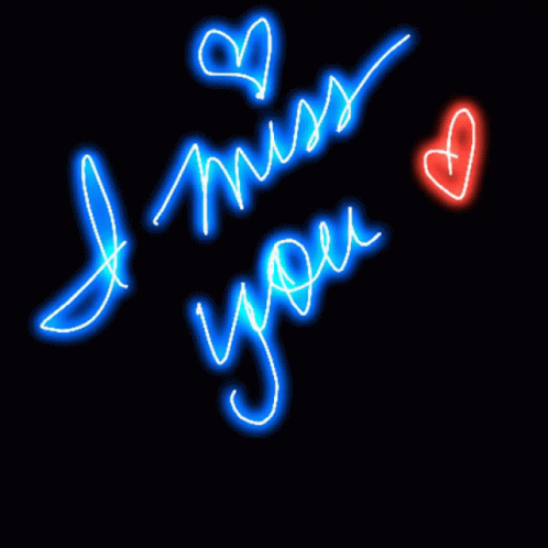 Neon Sign Saying I Miss You