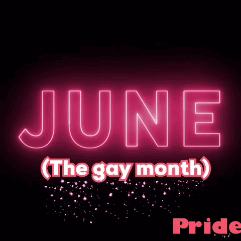 Neon Sign Saying June Gay Month