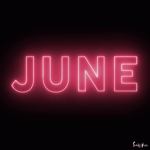 Neon Sign Saying June
