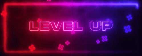 Neon Sign Saying Level Up in Red and Purple
