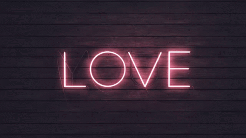 Neon Sign Saying Love GIF