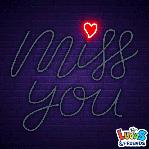 Neon Sign Saying Miss You With Red Heart