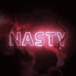 Neon Sign Saying Nasty Lit In Dark GIF