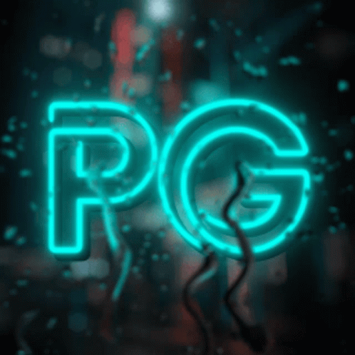 Neon Sign Saying PG Lit Up