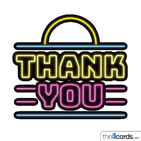 Neon Sign Saying Thank You With Handle