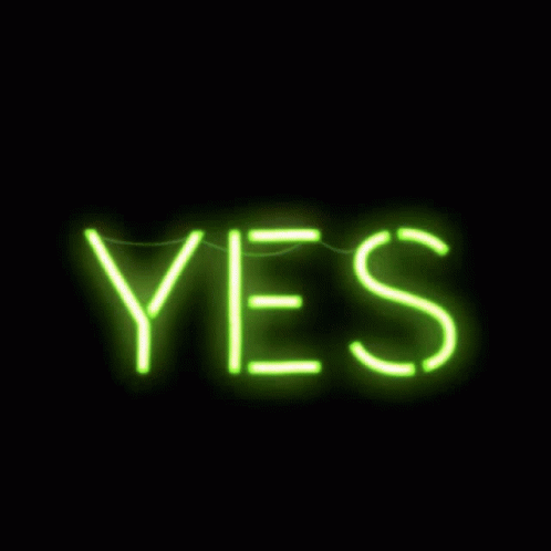 Neon Sign Saying Yes