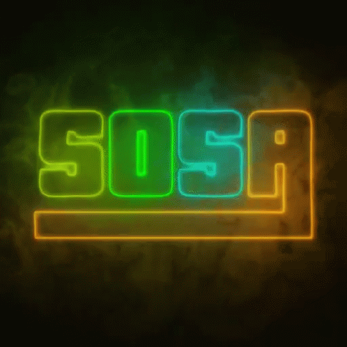 Neon Sign Sosa On Dark Wall