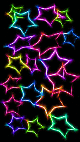 Neon Stars on Dark Background