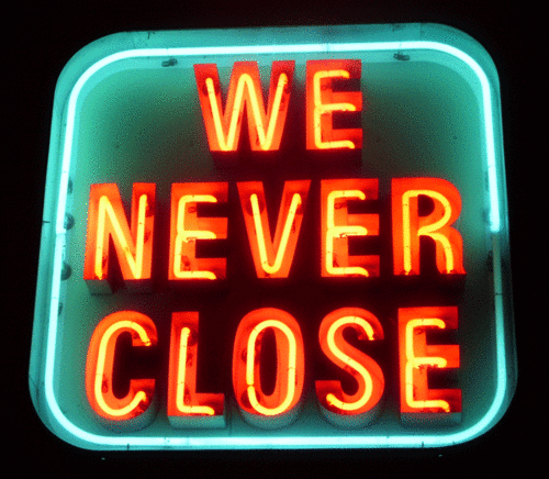 Neon We Never Close GIF