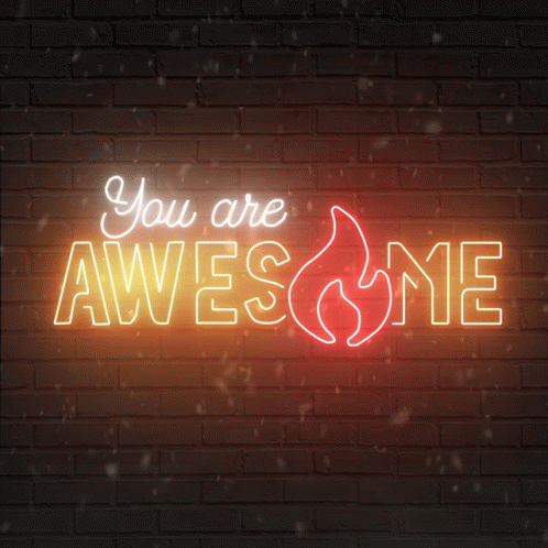 Neon You Are Awesome Sign GIF