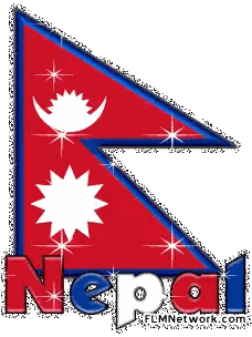 Nepal Flag with Nepal Text