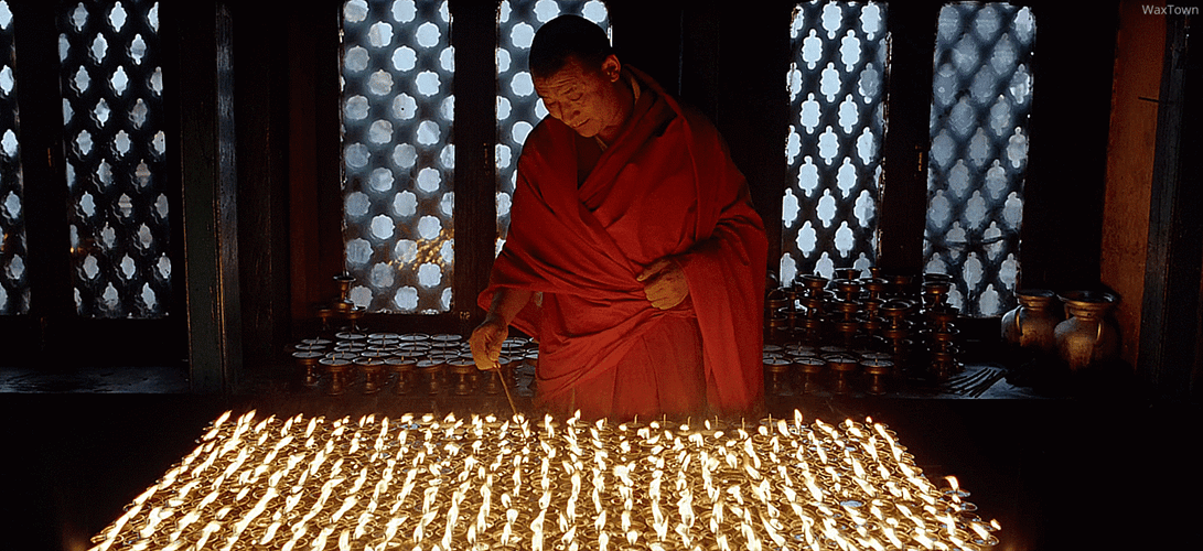 Nepal Monk Candles Gif