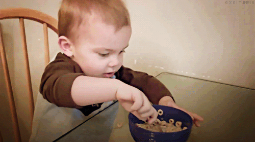 Nepo Baby Learns To Eat On Its Own GIF