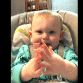 Nepo Baby On Stroller Clapping GIF