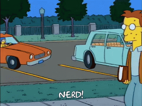 Nerd Alert Bully Homer Simpson Shouting Nerd GIF