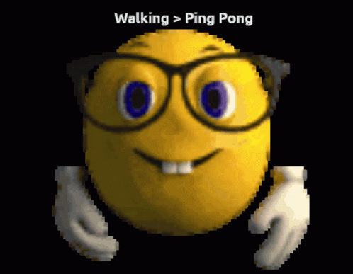 Nerd Emoji Meme Walking Ping Pong GIF
