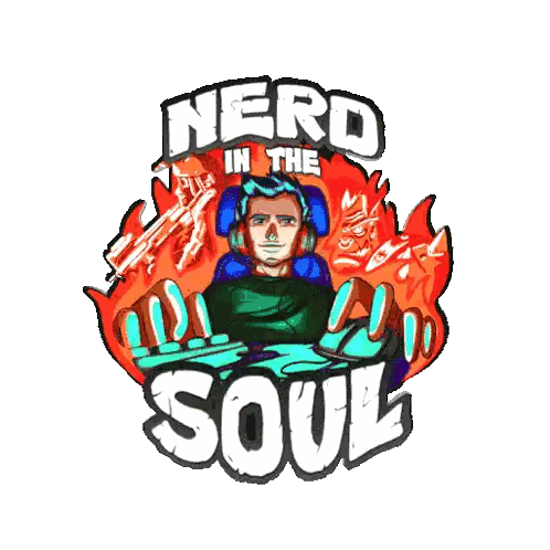 Nerd in the Soul Logo with Gamer in Chair