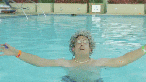 Nerd Singing In Pool Bullied GIF