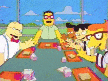 Nerds Party Waving The Simpsons GIF