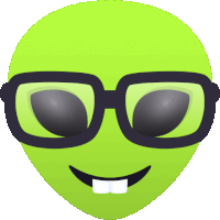 Nerdy Alien Sticker GIF