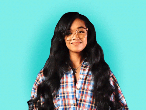 Nerdy Girl Peace Sign GIF