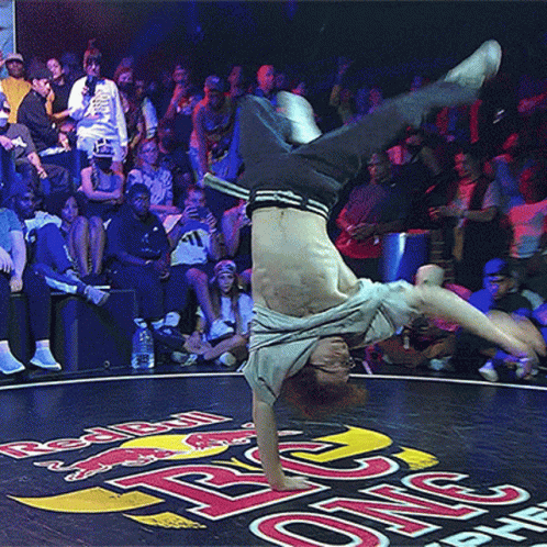 Nerdy Guy Handstand Break Dance GIF