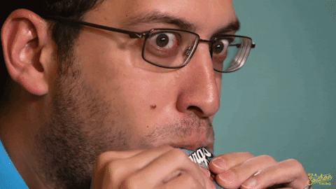 Nerdy Guy Suck A Gum GIF