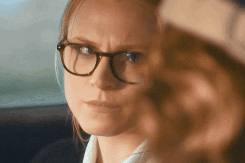 Nerdy Lady Savage Stare Down GIF