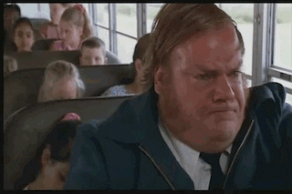 Nervous Chris Farley Driving GIF