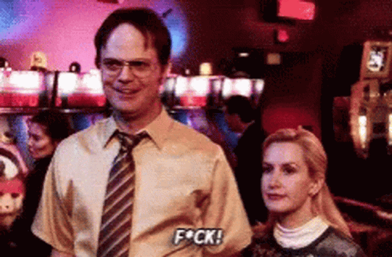 Nervous Dwight Schrute Surprised GIF