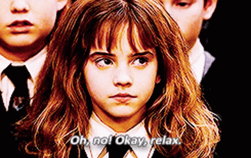 Nervous Hermione Calming Her Nerves GIF