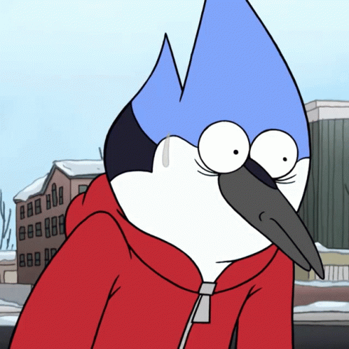 Nervous Meme Sweating Mordecai GIF