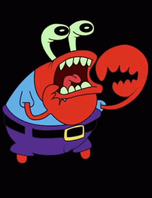 Nervous Mr Krabs Panicking GIF