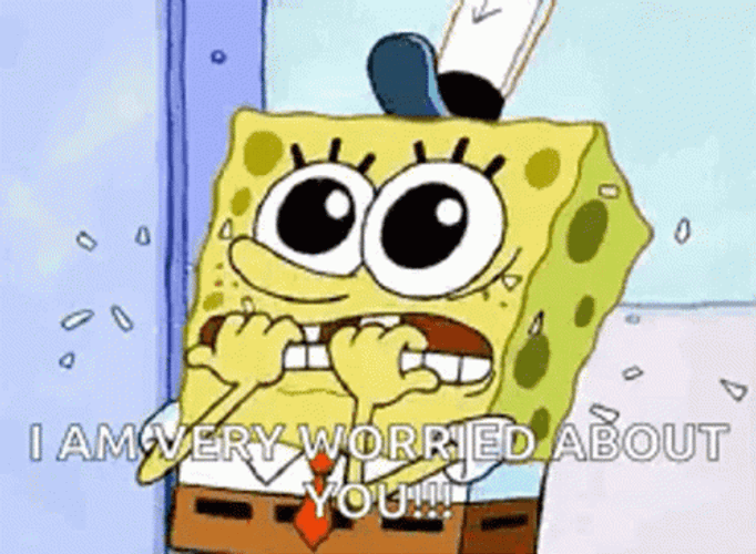 Nervous Spongebob Squarepants Nail Biter GIF