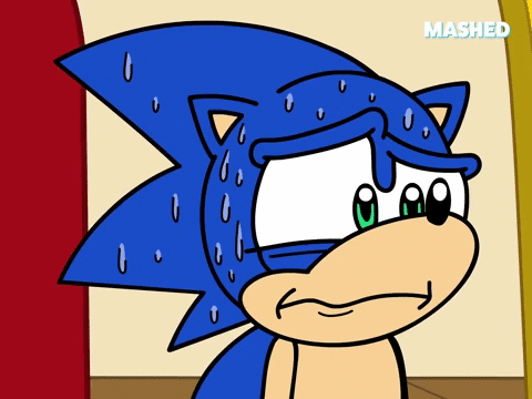 Nervous Sweat Of Sonic The Hedgehog GIF