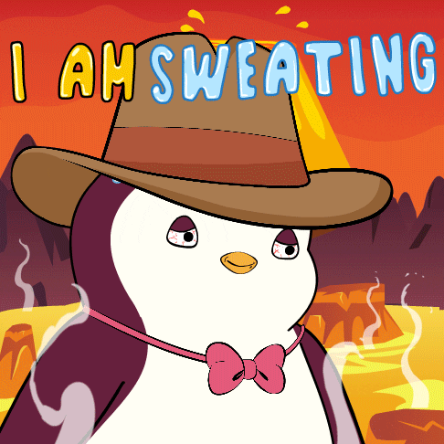 Pudgy Penguin Nervous Sweat GIF