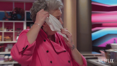 Woman In Pink Nervous Sweat GIF