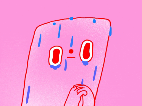Nervous Sweating Pink Rectangle Praying GIF