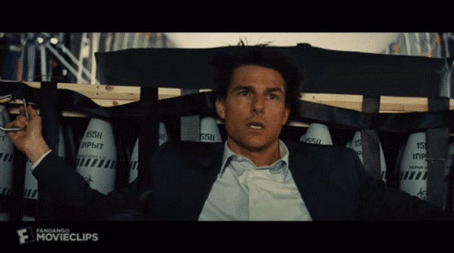 Nervous Tom Cruise Shaking Head Mission Impossible GIF
