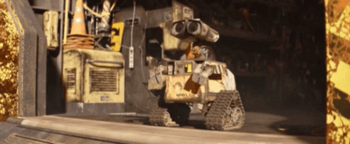 Nervous Wall E Got Scared Film Clip GIF