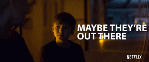 Netflix Ad Boy And Woman Talking Maybe They're Out There GIF