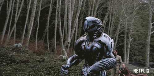 Netflix Ad Man in Futuristic Suit in Forest