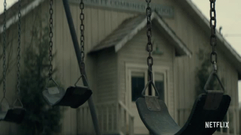 Netflix Ad Swing Set in Front of House