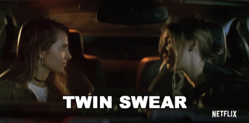 Netflix Ad Two Women in Car Twin Swear