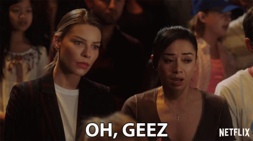 Netflix Ad Two Women Saying Oh Geez GIF