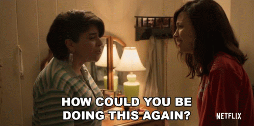 Netflix Ad Two Women Talking In Front Of Mirror GIF
