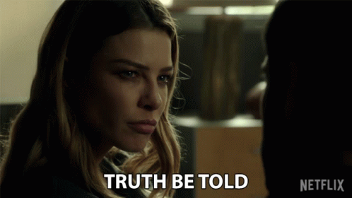 Netflix Ad Woman Talking to Man Saying Truth Be Told